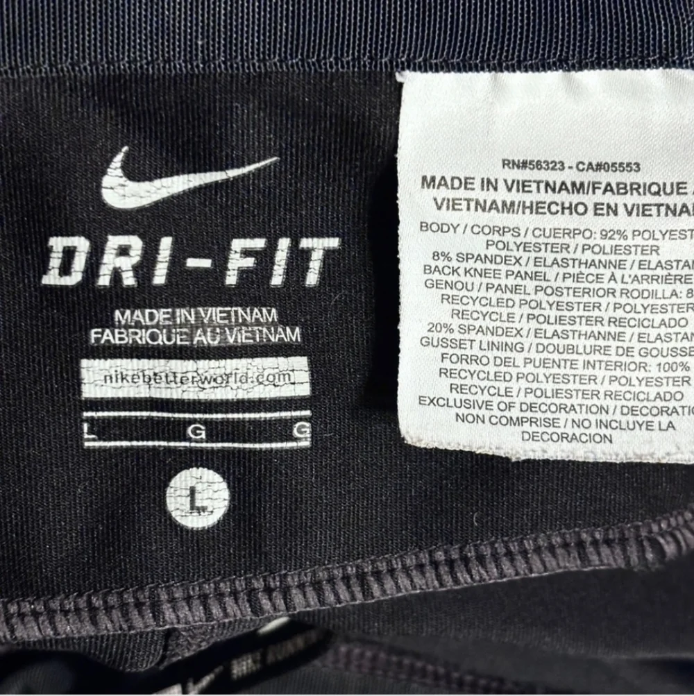 NIKE RUNNING DRI-Fit Black Capri Leggings Size Large